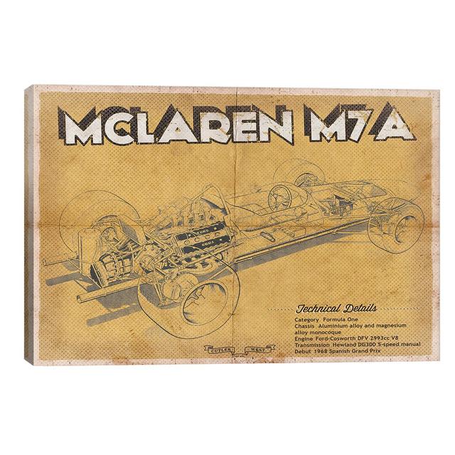 Mclaren M7a' Graphic Art Print East Urban Home Size: 101.6cm H x 152.4cm W x 3.81cm D, Format: Wrapped Canvas on Productcaster.