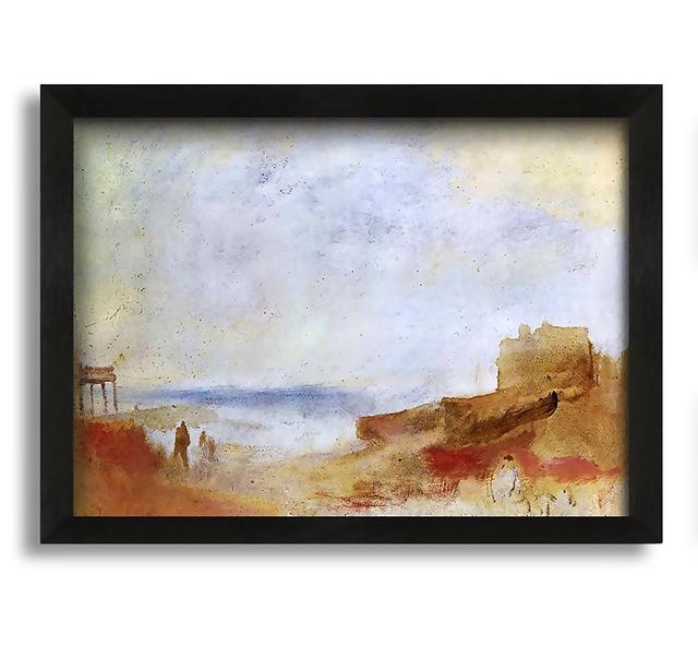 Joseph Mallord Turner Coastal Scene With Buildings Framed Print Highland Dunes Format: White Framed Paper, Size: 59.7cm H x 84.1cm W x 10cm D on Productcaster.