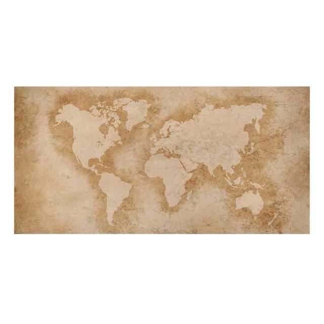 Antique World Map Art Print on Canvas Rosalind Wheeler Frame Option: 60cm H x 120cm W on Productcaster.