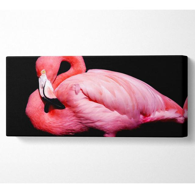 Pink Flamingo - Print August Grove Size: 71cm H x 162.5cm W x 10cm D on Productcaster.