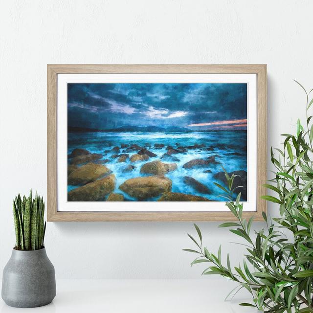 Stormy Evening in Wales - Picture Frame Graphic Art Print East Urban Home Format: Oak Framed, Size: 62cm H x 87cm W x 2cm D on Productcaster.