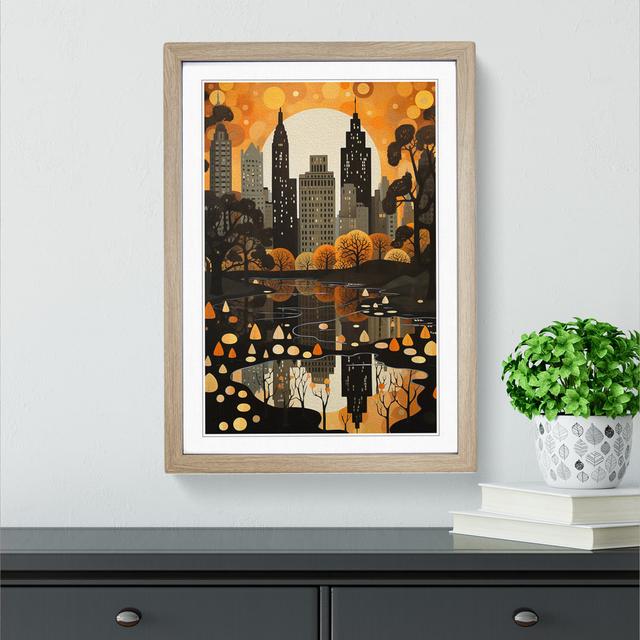 Central Park Dadaism - Print Marlow Home Co. Format: Oak Framed, Size: 64cm H x 46cm W x 2cm D on Productcaster.