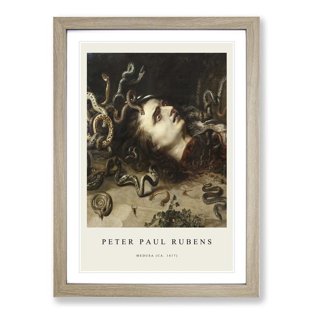 The Head of Medusa by Peter Paul Rubens - Picture Frame Painting East Urban Home Size: 65cm H x 48cm W x 2cm D, Frame Option: Oak Framed on Productcaster.