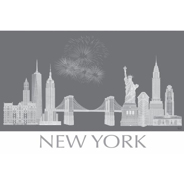 New York Skyline Monochrome Happy Larry Size: 81cm H x 122cm W on Productcaster.