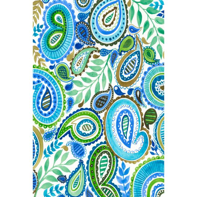 Blue & Green Paisley II by Regina Moore - Wrapped Canvas Art Prints Latitude Vive Size: 46cm H x 30cm W on Productcaster.