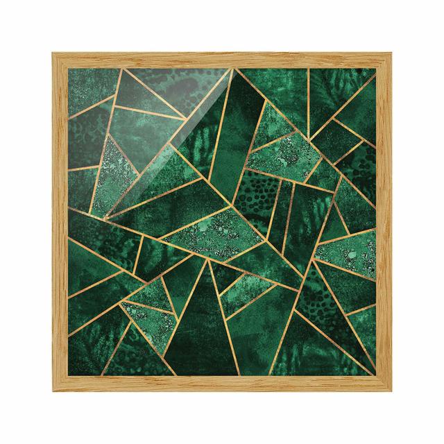 Dark Emerald with Gold - Picture Frame Graphic Art Fairmont Park Size: 50cm H x 50cm W x 2cm D, Matte Colour: No Matte, Format: Brown on Productcaster.