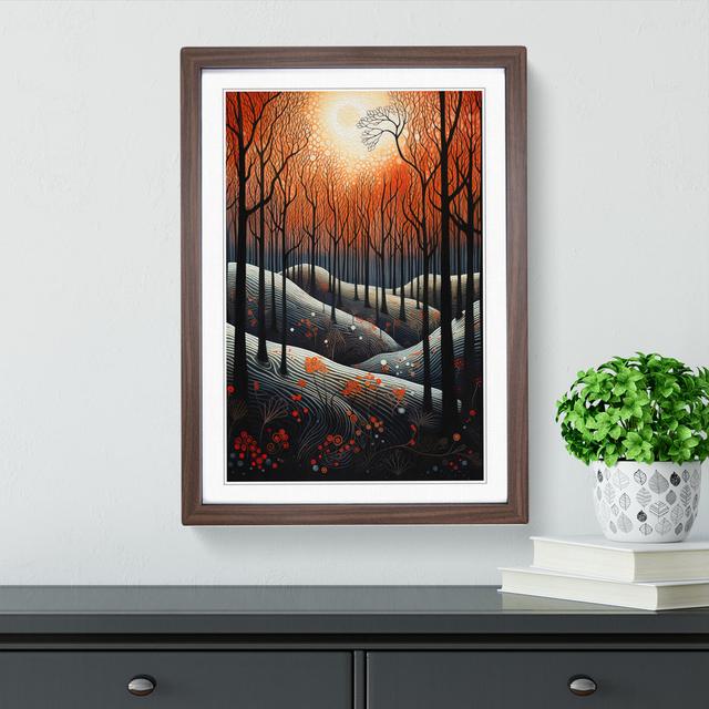 Winter Forest Modern - Single Picture Frame Print on Wood Alpen Home Format: Walnut, Size: 46cm H x 34cm W x 2cm D on Productcaster.