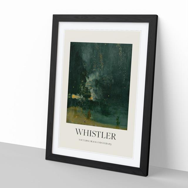 Nocturne in Black and Gold by James Mcneill Whistler - Picture Frame Painting East Urban Home Frame Option: Black, Size: 65cm H x 48cm W x 2cm D on Productcaster.