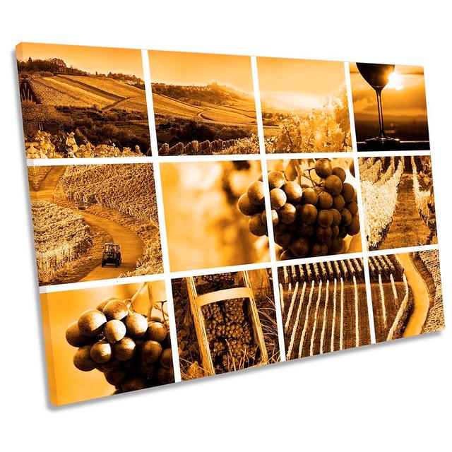 Wine Vineyard Harvest - Wrapped Canvas Print August Grove Size: 40.6cm H x 61cm W x 2cm D on Productcaster.