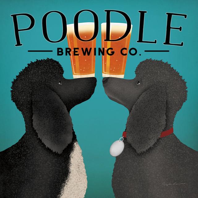 Double Poodle Brewing by Ryan Fowler - Wrapped Canvas Graphic Art Marlow Home Co. Size: 76cm H x 76cm W x 3.8cm D on Productcaster.