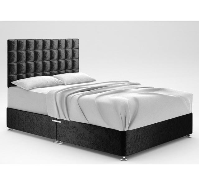 Stephanne Divan Base 17 Stories Storage Type: No Storage, Colour: Black, Size: Small Single on Productcaster.