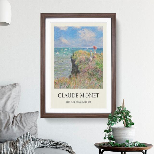 Cliff Walk at Pourville by Claude Monet - Picture Frame Art Prints East Urban Home Frame Option: Walnut, Size: 48cm H x 36cm W x 2cm D on Productcaster.