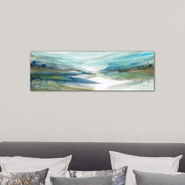 Spring Reflection II by Carol Robinson - Wrapped Canvas Panoramic Painting Latitude Run Size: 30.48cm H x 91.44cm W x 3.81cm D on Productcaster.