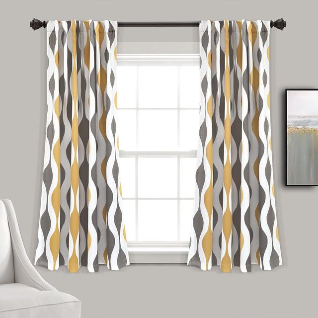 Samory Room Darkening Thermal Curtain (Set of 2) Blue Elephant Curtain Colour: Gold/Grey, Size per Panel: 132cm W x 241cm L on Productcaster.