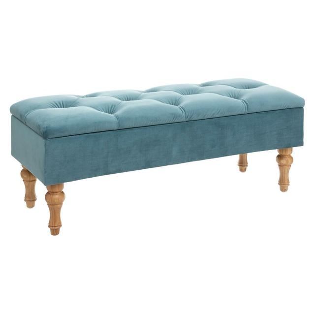 Zebulon Upholstered Storage Bench Marlow Home Co. Upholstery: Blue on Productcaster.