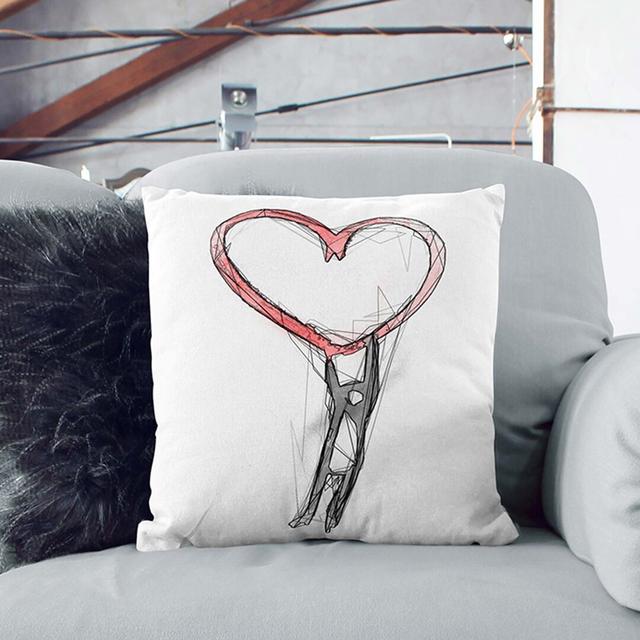 Holding on to Love Cushion with Filling East Urban Home Size: 40cm H x 40cm W x 15cm D, Backing Colour: Stone on Productcaster.