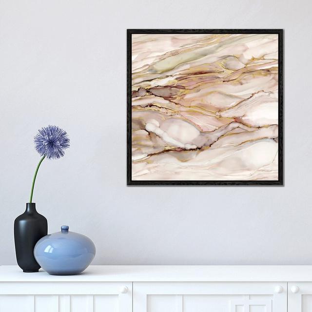 Graceful Marble I by Carol Robinson - Graphic Art Print on Canvas Ebern Designs Size: 45.72cm H x 45.72cm W x 3.81cm D, Format: Black Framed on Productcaster.