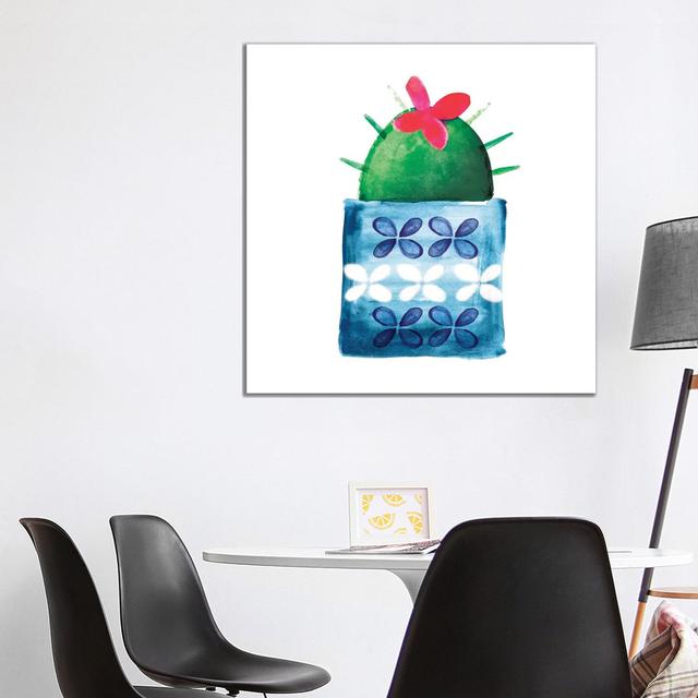 Colorful Cactus IV - Wrapped Canvas Print World Menagerie Size: 93.98cm H x 93.98cm W x 3.81cm D on Productcaster.