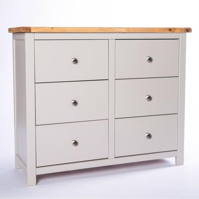 Espana 6 Drawer 110Cm W Chest Of Drawers Brambly Cottage Knob Colour: Chrome on Productcaster.