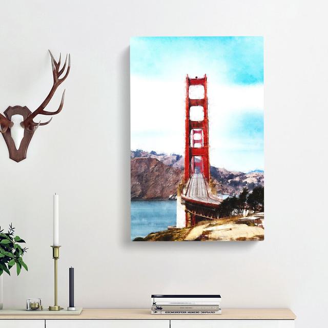 Golden Gate Bridge - Wrapped Canvas Graphic Art Print East Urban Home Size: 76cm H x 50cm W x 3cm D on Productcaster.