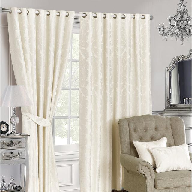 Bohannan Semi Sheer Grommet / Eyelet Curtain Pair (Set of 2) Mercer41 Colour: Cream, Panel Size: 167.64 W x 228.6 D cm on Productcaster.