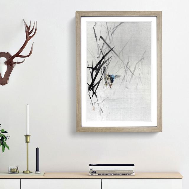 Bird Catching a Fish by Watanabe Seitei - Picture Frame Painting Print East Urban Home Frame Option: Oak Framed, Size: 48cm H x 36cm W x 2cm D on Productcaster.