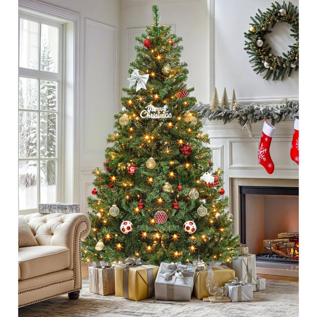 182.8cm Lighted Artificial Pine Christmas Tree The Seasonal Aisle on Productcaster.