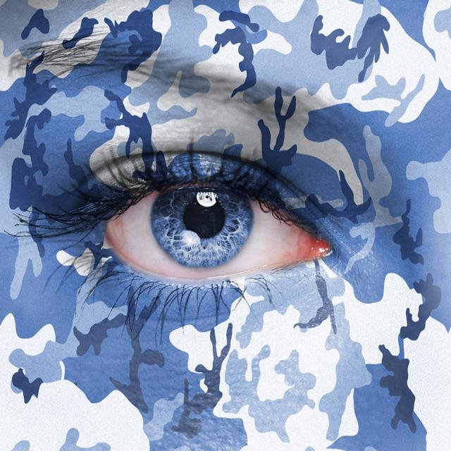 Venedocia Woman In Blue Camo by Kwasny221 - Wrapped Canvas Print ClassicLiving Size: 122cm H x 122cm W x 3.8cm D on Productcaster.