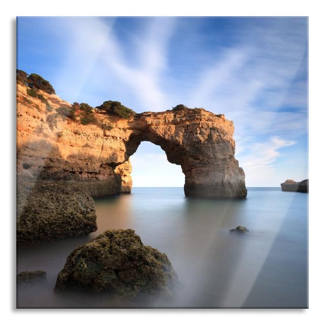 Mountain with Archway over the Sea - Unframed Photograph on Glass Highland Dunes Size: 60cm H x 60cm W x 0.4cm D on Productcaster.