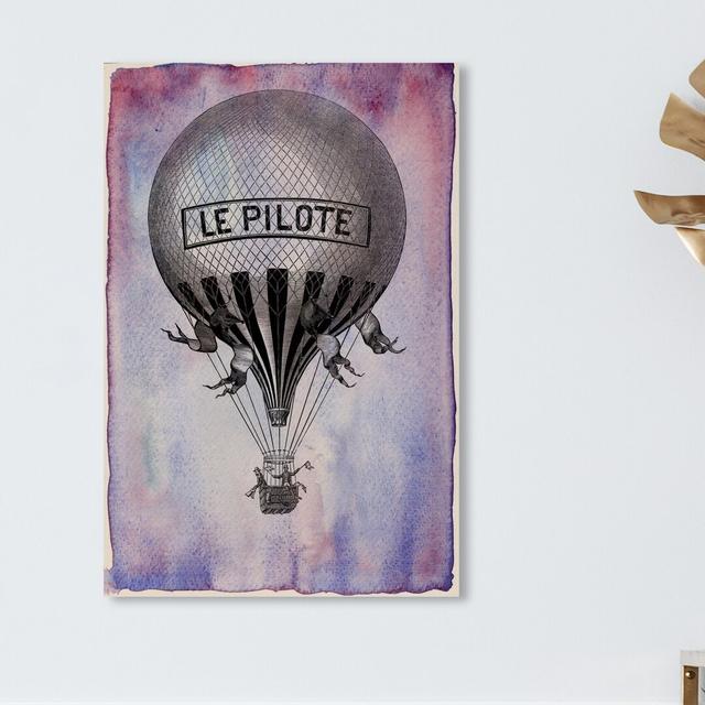 'Le Pilote Balloon' Graphic Art on Wrapped Canvas East Urban Home Size: 38.1 cm H x 25.4 cm W on Productcaster.