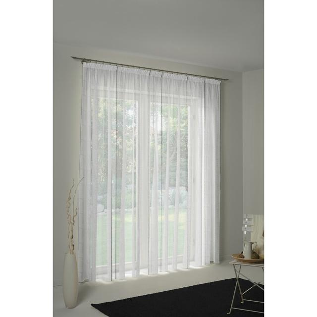 Chloe Sheer Single Curtain Panel Wirth Panel Size: 225cm Width x 1000cm Drop, Curtain Colour: Grey/Brown/Blue on Productcaster.