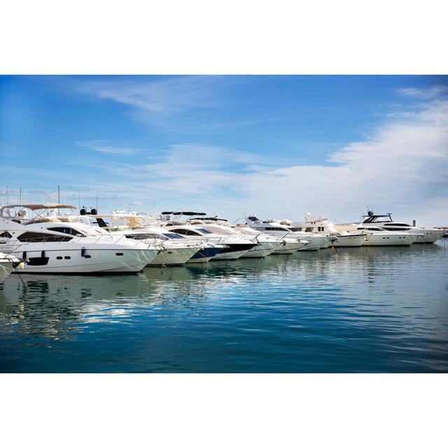 Luxury Yachts Docked by Alexe Marcel - Wrapped Canvas Photograph Breakwater Bay Size: 81cm H x 122cm W x 3.8cm D on Productcaster.