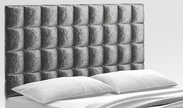 Upholstered Headboard Latitude Run Size: Double (4'6), Colour: Silver on Productcaster.