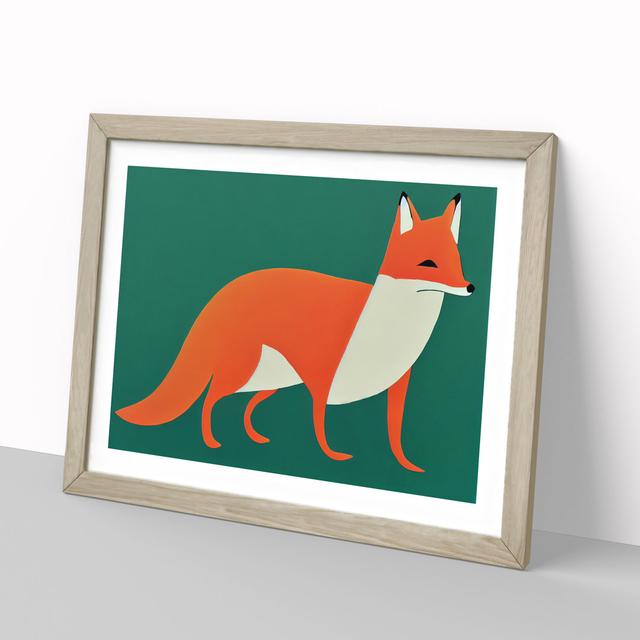 Beguiling Abstract Fox - Picture Frame Graphic Art Alpen Home Size: 46cm H x 64cm W x 2cm D, Frame Colour: Oak Framed on Productcaster.