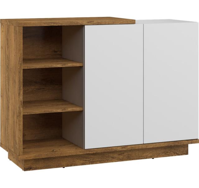 Sideboard Furniss Ebern Designs Farbe: Eiche in Burgunderrot/Hochglanzweiß on Productcaster.