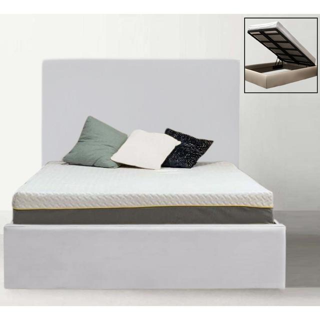 Madelane Upholstered Storage Bed Ebern Designs Colour: White, Size: Kingsize (5') on Productcaster.