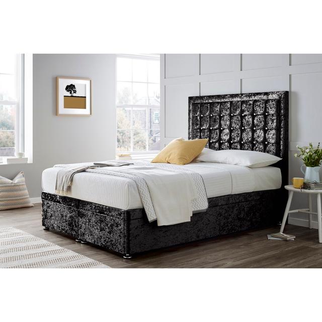 Covington Divan Bed Base Wayfair Sleep Size: Super King (6'), Colour: Black on Productcaster.