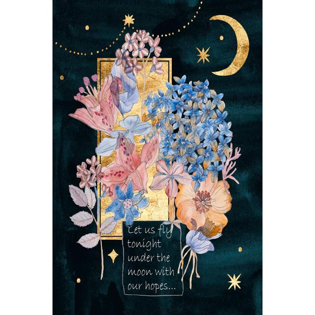 Moonlight Flowers I by Melissa Wang - Wrapped Canvas Art Prints Mercer41 Size: 46cm H x 30cm W on Productcaster.