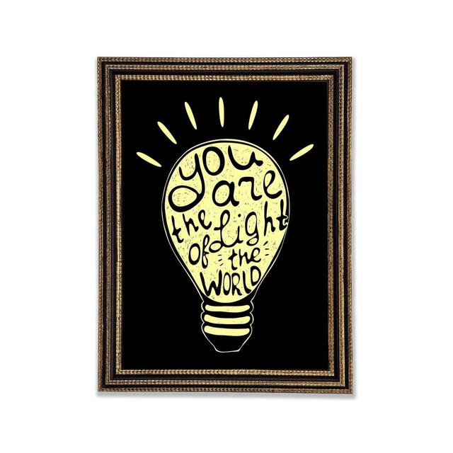 You Are The Light Framed Print Happy Larry Size: 59.7cm H x 42cm W on Productcaster.