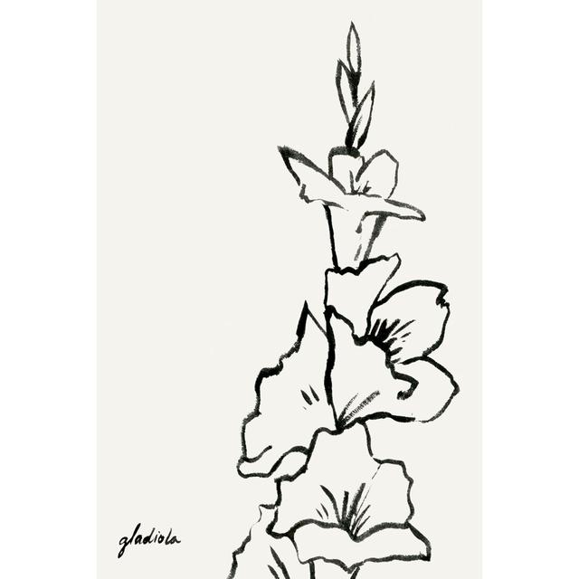 Gladiola Sketch IV by Grace Popp - Wrapped Canvas Print Marlow Home Co. Size: 76cm H x 51cm W x 3.8cm D on Productcaster.