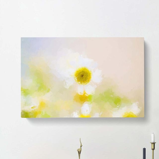 Daisy Flower View in Abstract - Wrapped Canvas Graphic Art Print East Urban Home Size: 35cm H x 50cm W x 3cm D on Productcaster.