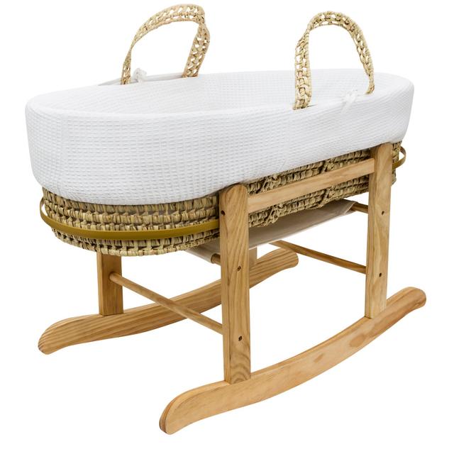 Rocking Moses Basket Stand Kinder Valley Finish: Beige, Colour: White on Productcaster.