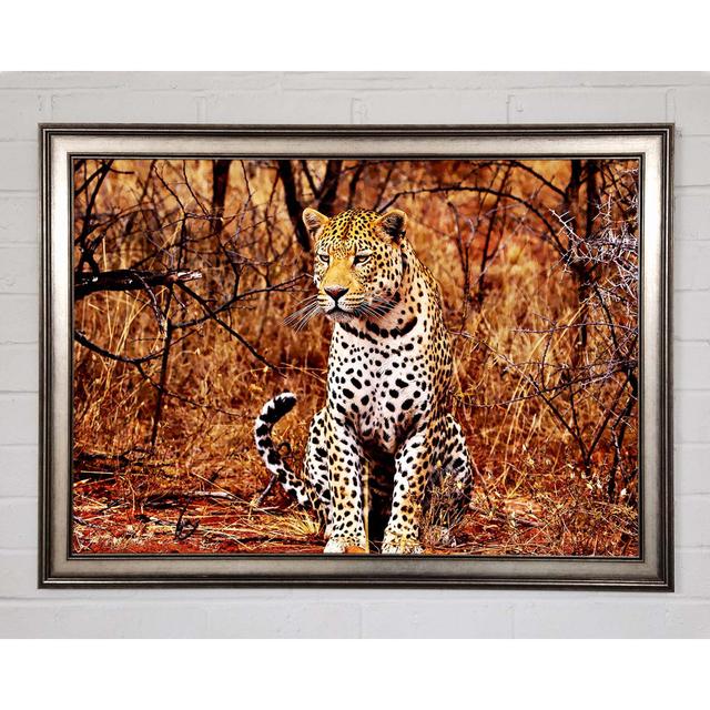 Leopard Hunt Framed Print Brayden Studio Size: 42cm H x 59.7cm W on Productcaster.