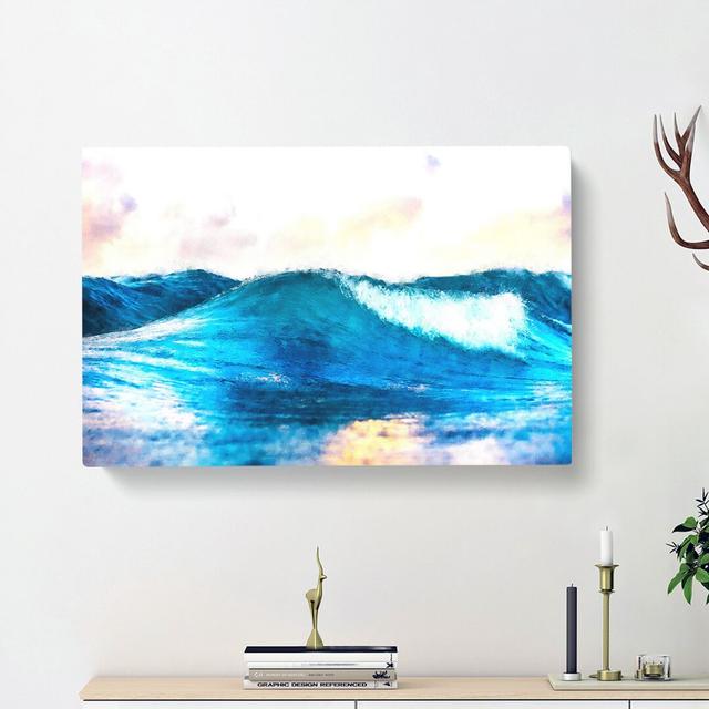 Rolling Ocean Waves - Wrapped Canvas Print East Urban Home Size: 35cm H x 50cm W x 3cm D on Productcaster.