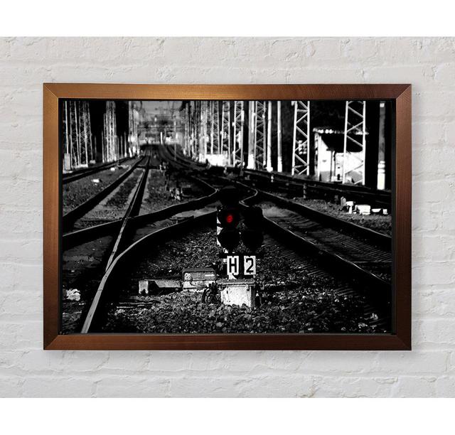 Rail Tracks - Single Picture Frame Art Prints Borough Wharf Size: 100cm H x 141.4cm W x 3.4cm D on Productcaster.