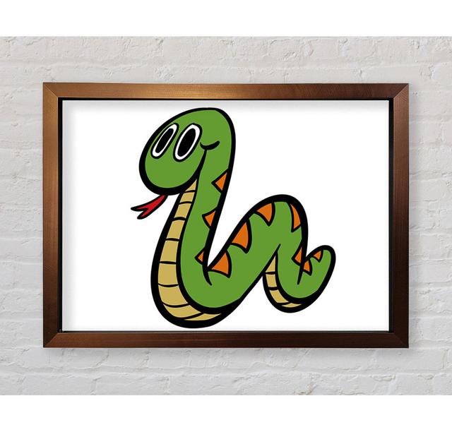 Cartoon Snake White - Single Picture Frame Art Prints Isabelle & Max Size: 100cm H x 141.4cm W x 3.4cm D, Colour: White on Productcaster.