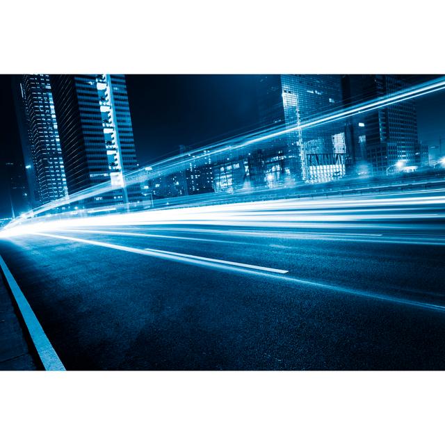 Rover Light Trails by Shansekala - Wrapped Canvas Photograph Ebern Designs Size: 61cm H x 91cm W x 3.8cm D on Productcaster.