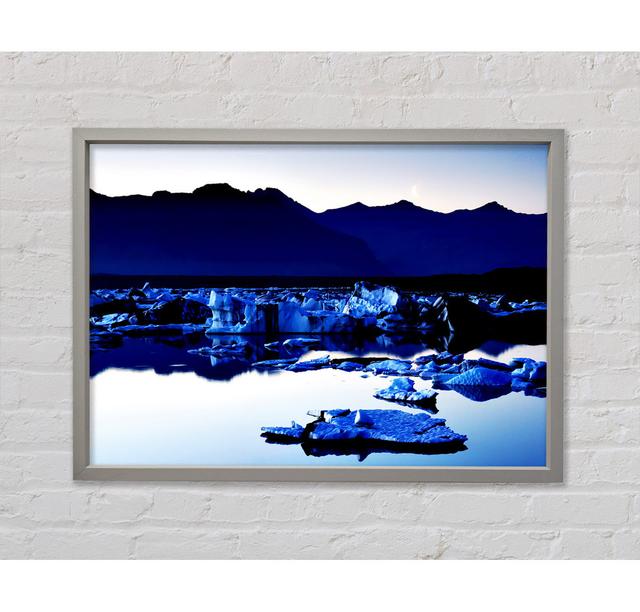 Blue Ice Calm - Single Picture Frame Art Prints on Canvas Bright Star Size: 84.1cm H x 118.9cm W x 3.3cm D on Productcaster.