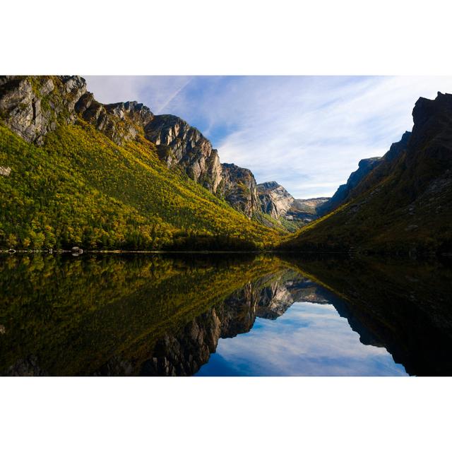 Mountain With A Lake by OlgaRadzikh - Wrapped Canvas Print Alpen Home Size: 81cm H x 122cm W x 3.8cm D on Productcaster.