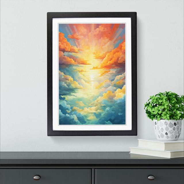 Cloudy Sky Orphism No.5 Marlow Home Co. Size: 34cm H x 25cm W, Format: Black Framed on Productcaster.